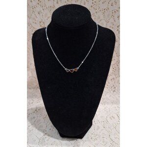 EUC Lia Sophia Three Heart Necklace